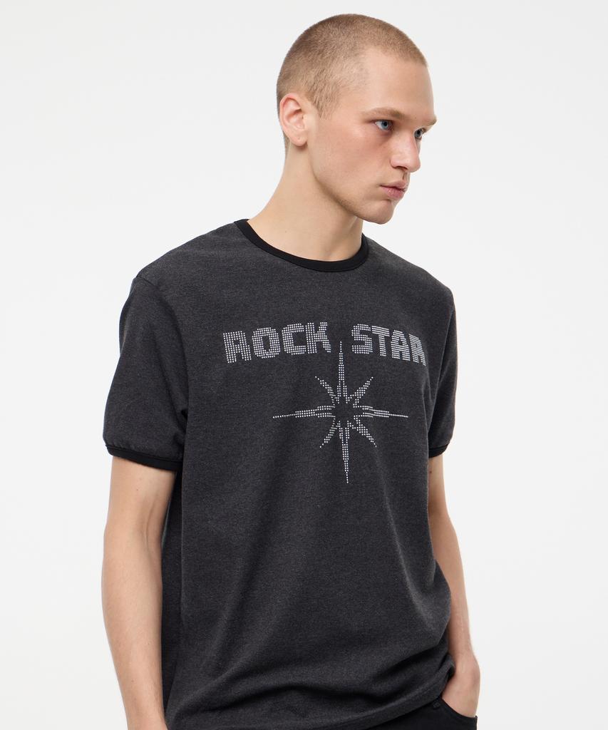 LEARVE Waters Rockstar Ringer T-Shirt Charcoal