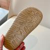 Korean Style Girls' Plush Cotton Velcro Leather Shoes - Thick Sole, Warm for Autumn/Winter 2025