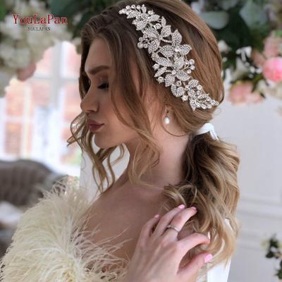 Indischer Haarschmuck für Bräute, Blumenkronen und Diademe aus Legierung, silberne Haarteile, Haarschmuck für Hochzeiten