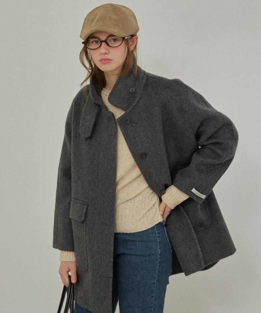 SLOWLOLLI Balmacan Wool Handmade Coat_2 Colors