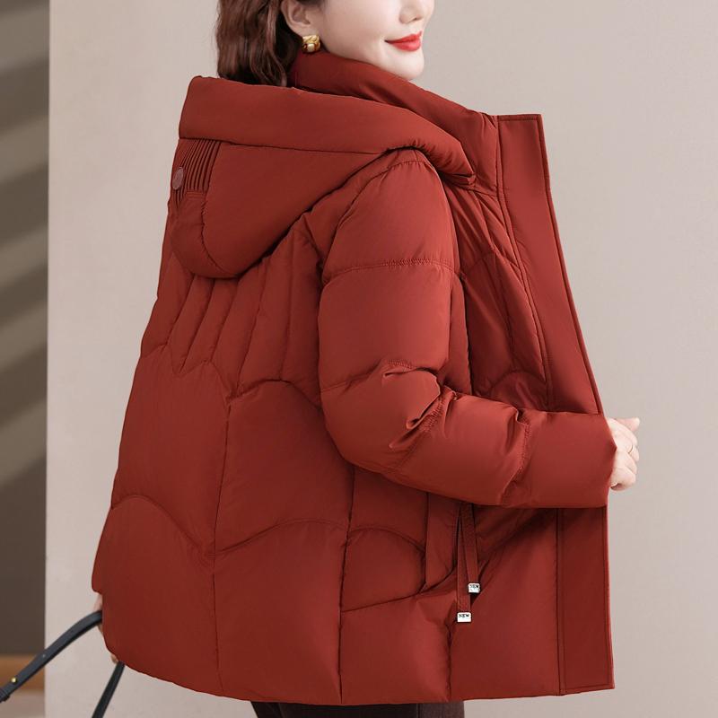 Middle Age Women's Puffer Jackets Winter Short Parkas Hooded Plus Size Thick Down Coats Woman Outerwears