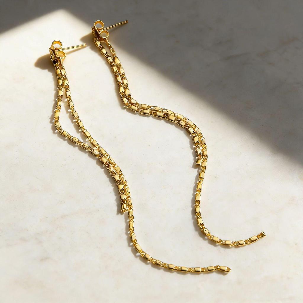 European & American Style Long Chain Tassel Earrings - Unique Fashion Design for Women