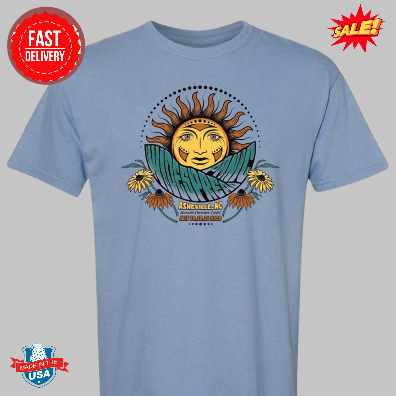 Widespreadd Panic Asheville North Carolina 2025 On July 24 25 26 The Sun T-Shirt XXXL