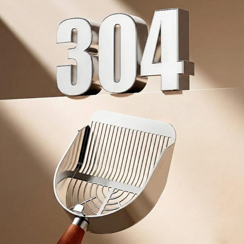 

Good-Pet Poop Scooping Tool- Stainless Steel For Tofu& Mineral Sand Cat Litter Scoop, Durable Design Shovel With Fine Holes