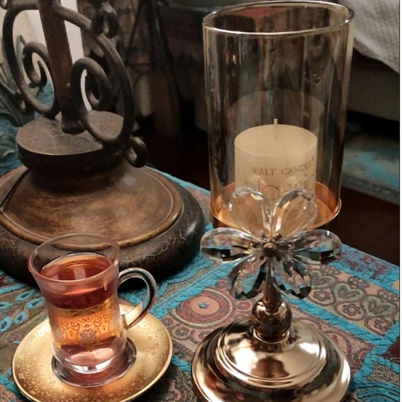 European Crystal Flower Metal Candle Holder, Vintage Romantic Candlelight Decor Stand