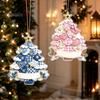 Indoor Seasonal Window Hangings Acrylic Christmas Tree Hanging Ornament, 2D Patchwork Print Cute Festive Decors Pendant with Merry Christmas, Holiday