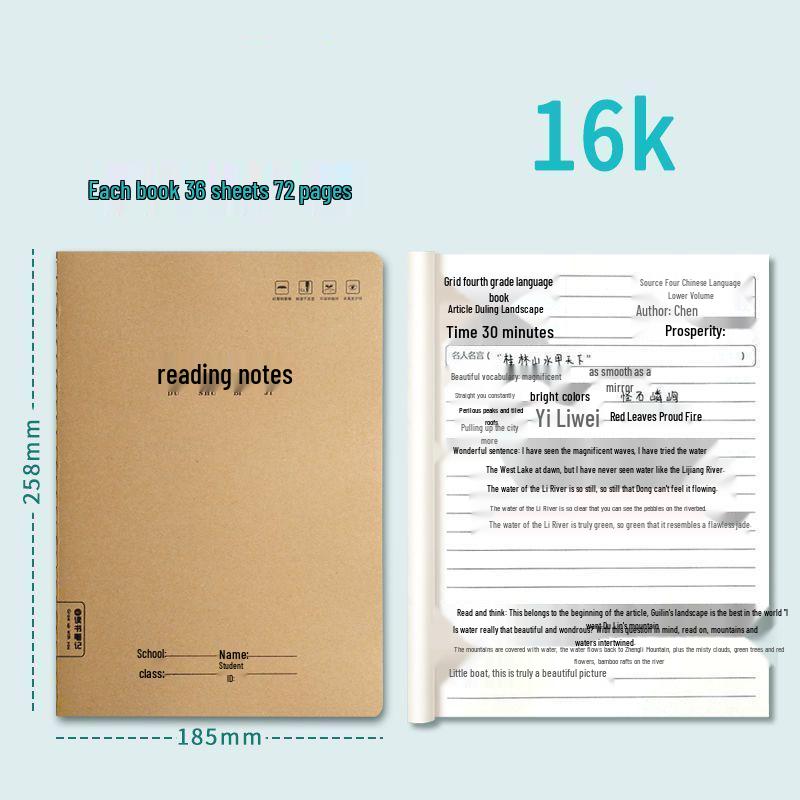 Reading Notebook: Inspiring Words, Sentences & Paragraphs for Beginners