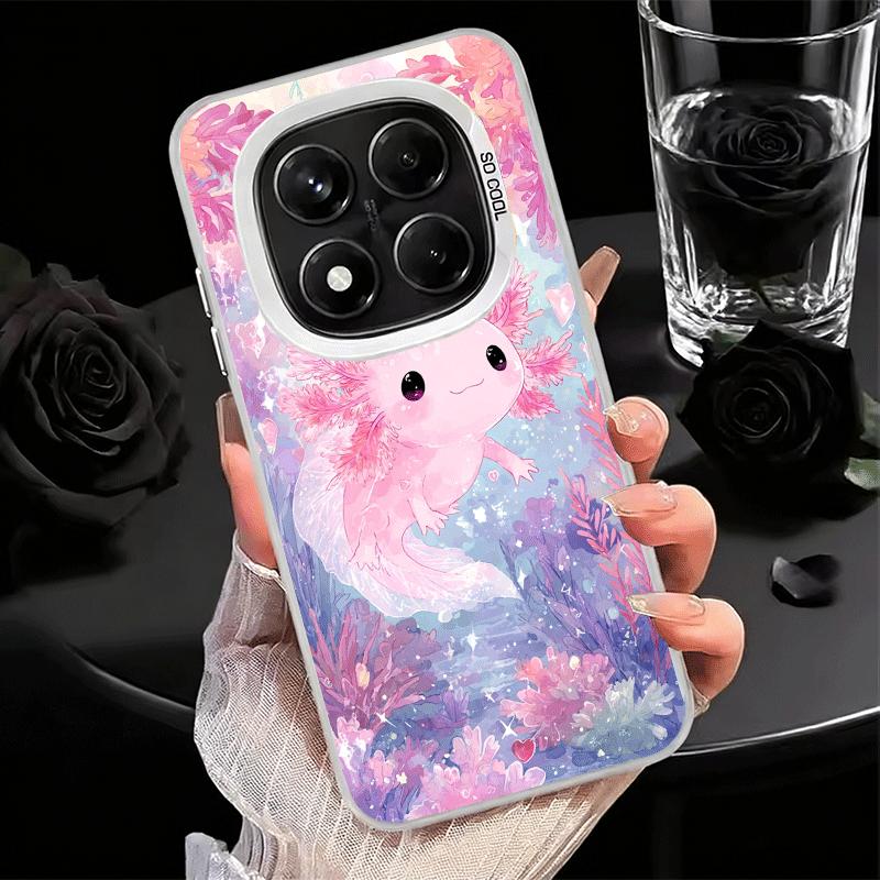 Axolotl Cartoon Cute Soft Phone Case for Samsung Galaxy S24 S25 FE S26 Edge S23 Ultra S22 Plus S21 + Shockproof Cover Back Shell