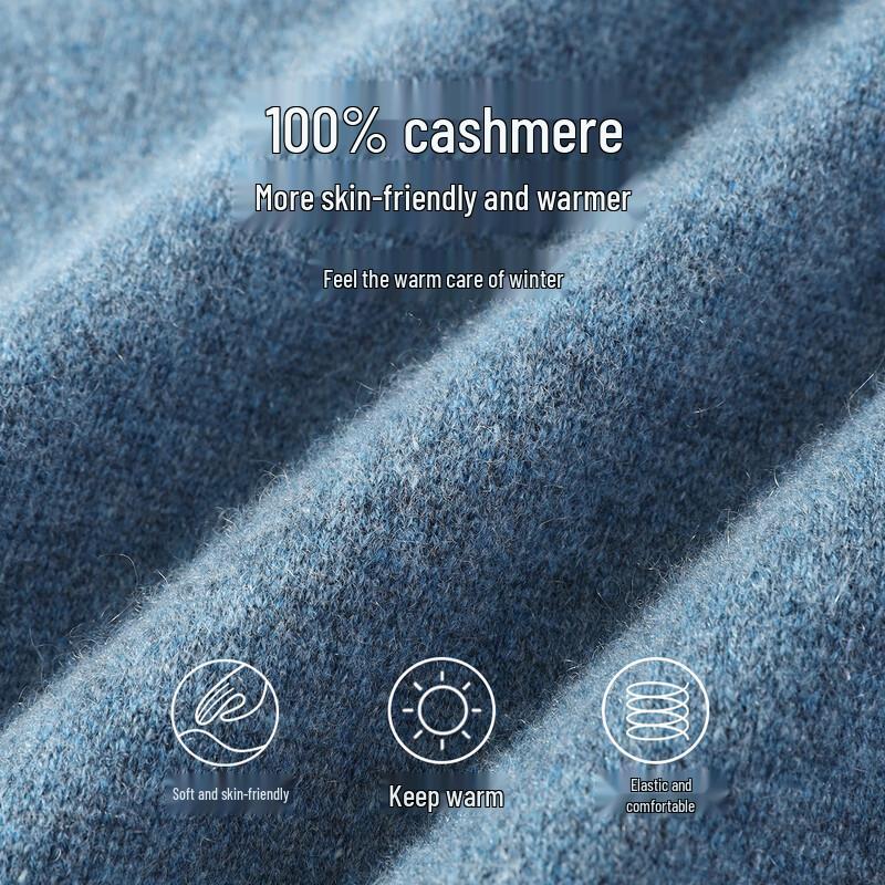 Men's 100% Cashmere Thick Winter Round Neck Sweater