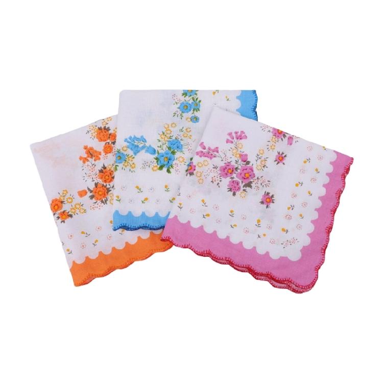 Breathable Cotton Bridal Handkerchief Delicately Woven Lace Accents Suitable for Sensitive Skin