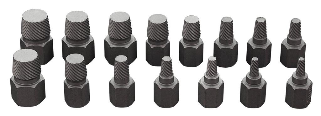 Screw Extractors for Broken Screws, Set of 15