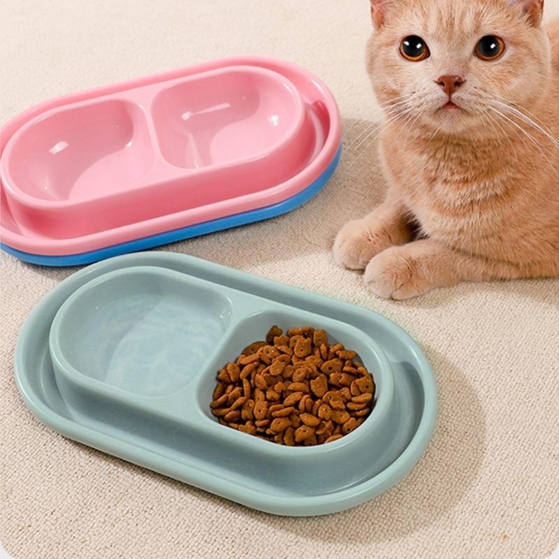Ants Resistant Double Compartment Cats Feeders Bowl for Pet Food and Water Suitable for Indoor and Outdoor Use