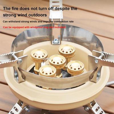BRS Camping Gas Burner 16000W Mini Camp Stove Portable 5-Core Strong Power Gas Stoves Tourist Picnic Furnace BRS-201 For Camping