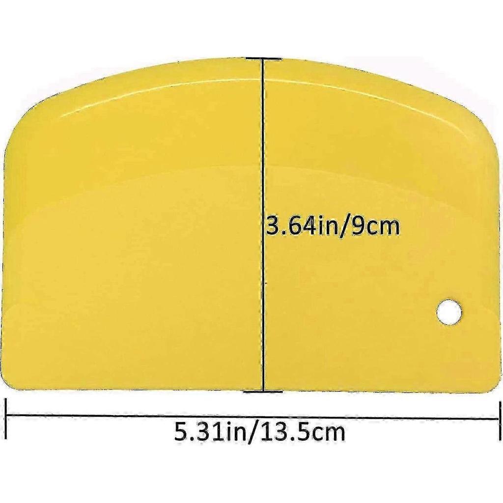 4-Piece Set of Dough and Pastry Scrapers Plastic Table Knife Bowl Scraper and Cake Decorating Bread Knife in Mixed Colors - MXBC