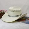 Hand-Woven Straw Hand-Woven Western Panama Cowboy Hat Knight Hat Beach Visor Hat Men