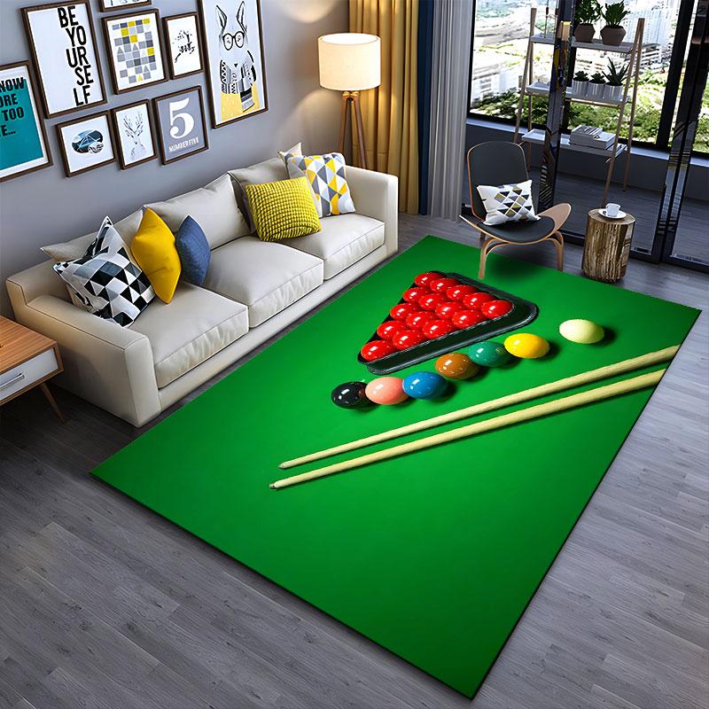 Billiard Theme Green Carpet Suitable As a Non-slip Mat for the Living Room or Bedroom Sofa