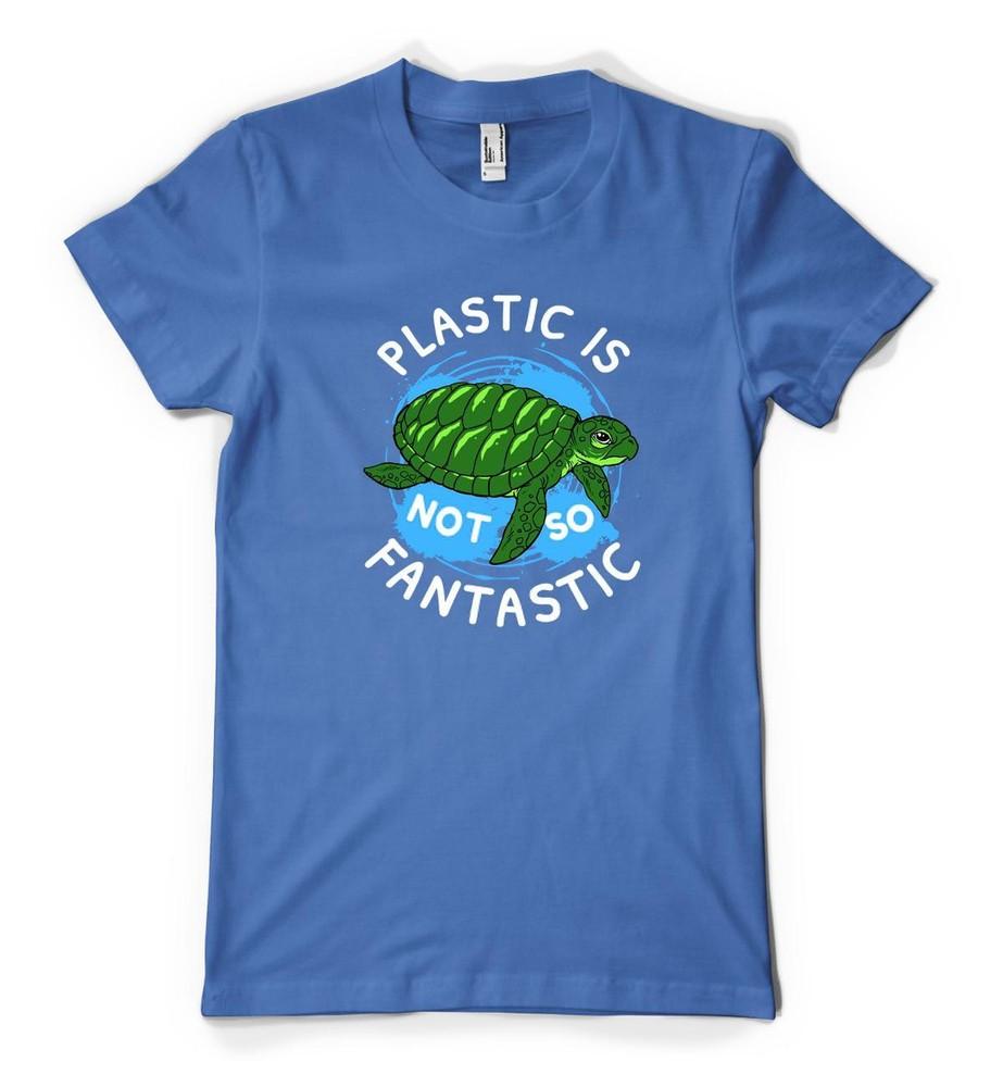 

Plastic Is Not So Fantastic Turtle Ocean World Personalised Unisex Kids T Shirt L
