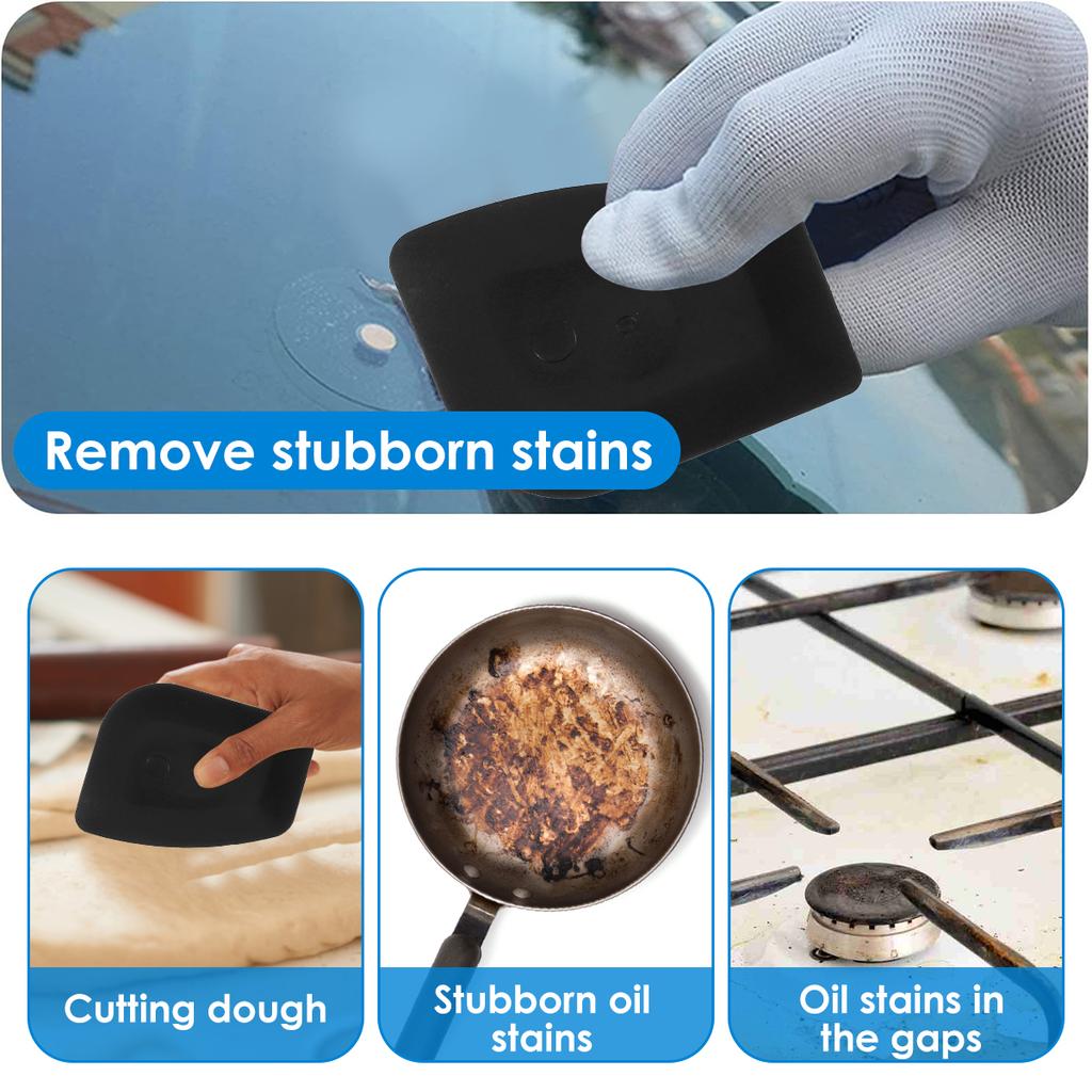 20Pcs Cast Iron Scrubber Food Grade Stainless Steel Chainmail Scrubber with Heat Resistant Pan Scraper Anti-Rust Brush
