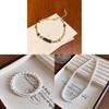 French Vintage Geometric Pearl Necklace With Floral Design For Office And Casual Wear
