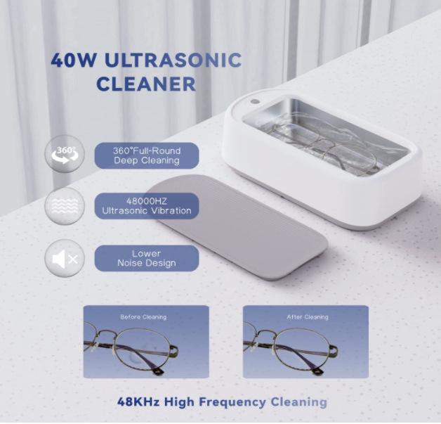 Portable Ultrasonic Glasses & Denture Cleaning Machine with Timer