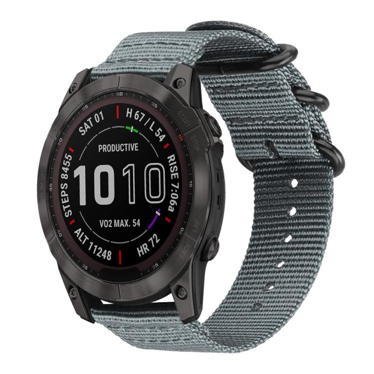 High Quality Nylon + Canvas 22mm XDfind Ring Buckle Nylon Canvas Watch Band EDA008338603C серый