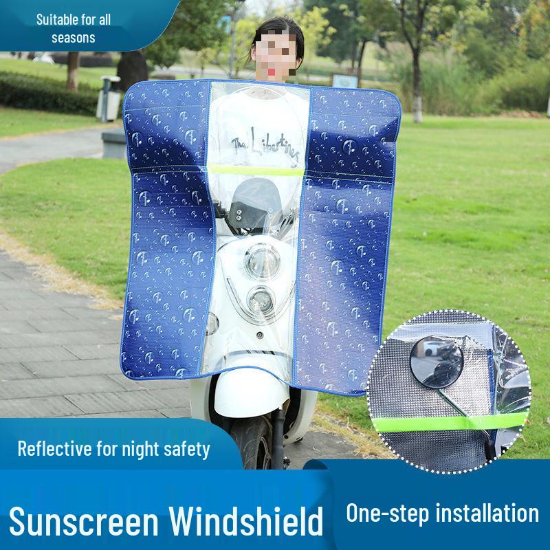 Universelles winddichtes, winterfestes, regendichtes Elektrofahrrad mit Handytasche für alle Jahreszeiten - Kältefestes Eltern-Kind-Liefermodell