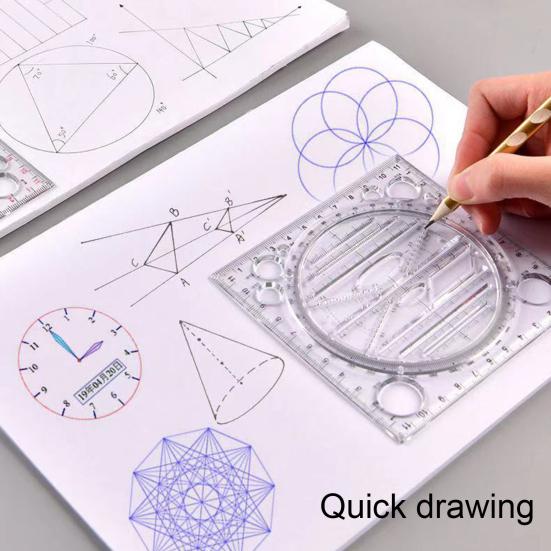 Precision Scale Measuring Ruler Round Corner Plastic Wide Application Geometric Ruler Drafting Tools