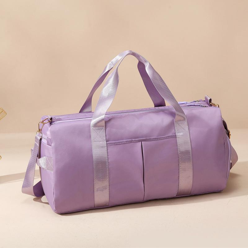 Tragbare, einfarbige Reisetasche mit Schuhfach, Trocken-/Nasstrennung, Messenger-Schultergurt, leicht für Schwimmen und Fitness