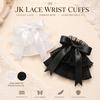 Pleated Ruched Detachable Cuffs Double Layer Elastic Jk Lace Fingerless Gloves Mesh Flower Bow Lace Wrist Cuffs Lolita Matching