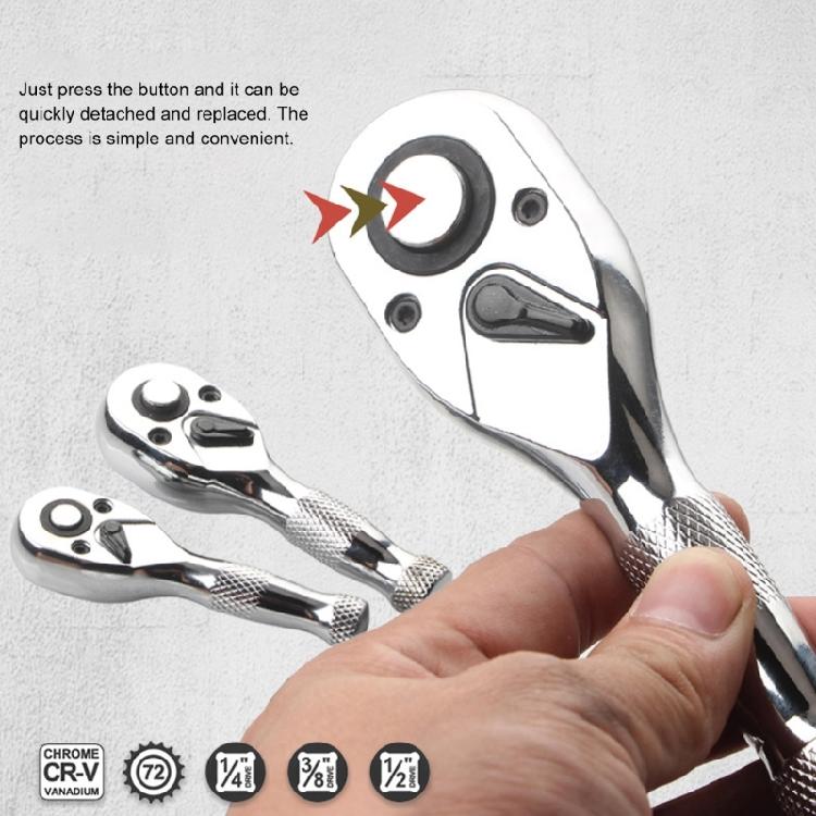Professional Multipurpose Bidirectional Ratcheting Socket Head 72 Precise Teeth Short Handle Construction 3 Size Option