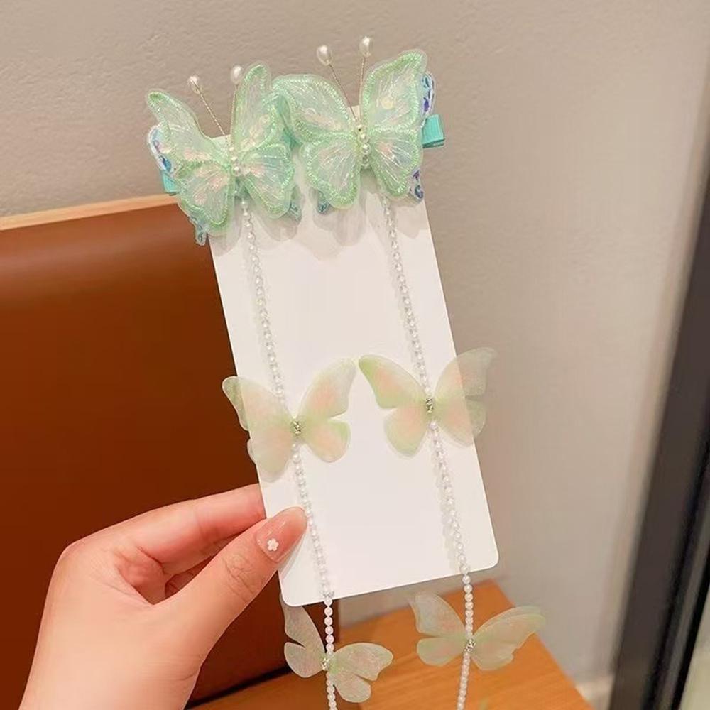 2 Stück Neue Süße Dreidimensionale Schmetterling Quaste Kinder Haarspange Auftritt Party Lockiges Haar Geflochtene Exquisite Kopfbedeckung