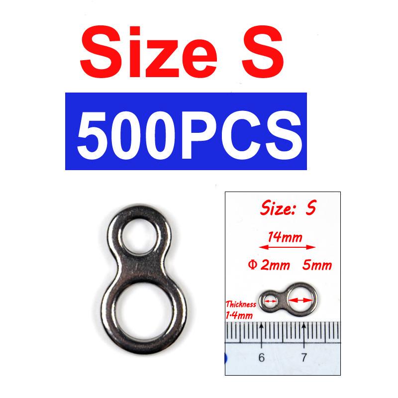 Bimoo Polierter Doppelwirbel mit massivem Ring, 8 Formschlaufen, Angelzubehör, Terminal Tackle für Trolling-Jigs-Haken