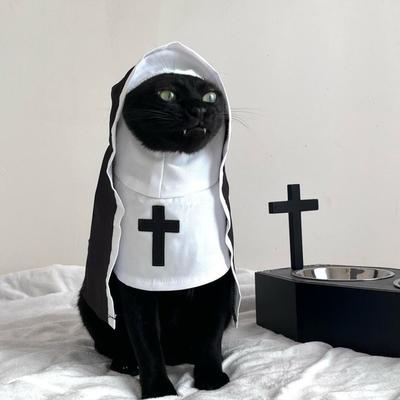 Nun Costume, Pet Clothes, Summer Thin, Breathable, Funny Cosplay Photo Props, Small and Medium-sized Internet-famous Styles