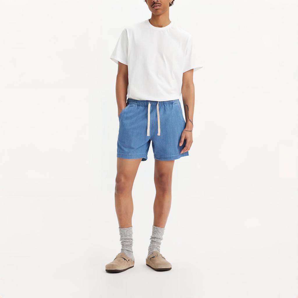Levis Color Block Comfortable Casual Loose Denim Shorts Men Shorts Bright-Blue A7366-0034