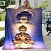 Buddhismus Buddha Šákjamuni Guanyin Bódhisattva Plyšová deka, Flanelová deka Přehozová deka do obývacího pokoje Ložnice Postel Pohovka Modlitba