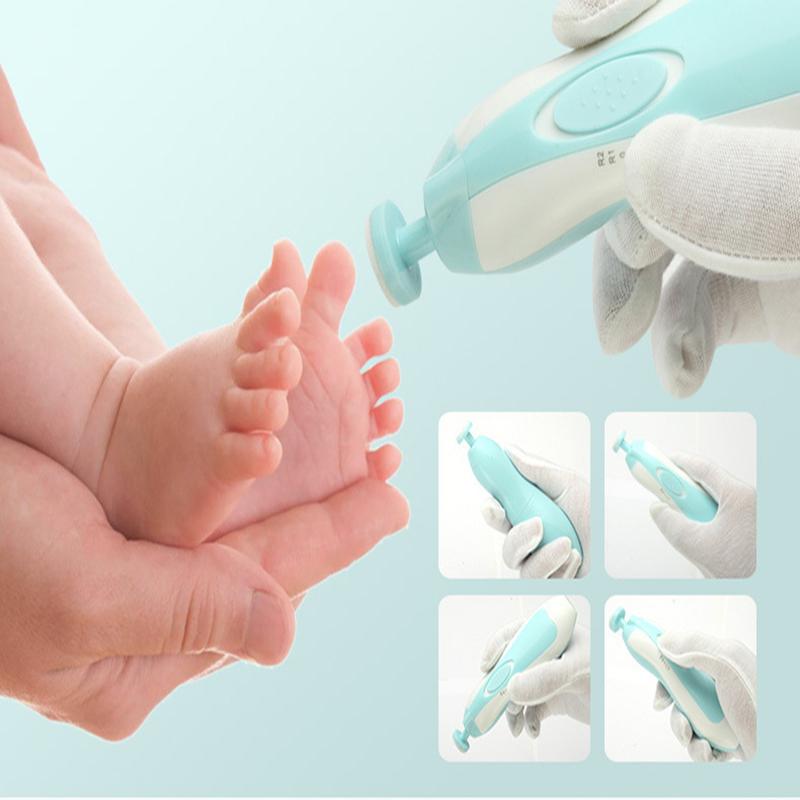 Elektrisk Baby Nagelslip Sex-i-Ett Nagelvårdsverktyg Barnsax Mjuk Beröringskänsla Bärbar för Spädbarn och Småbarn