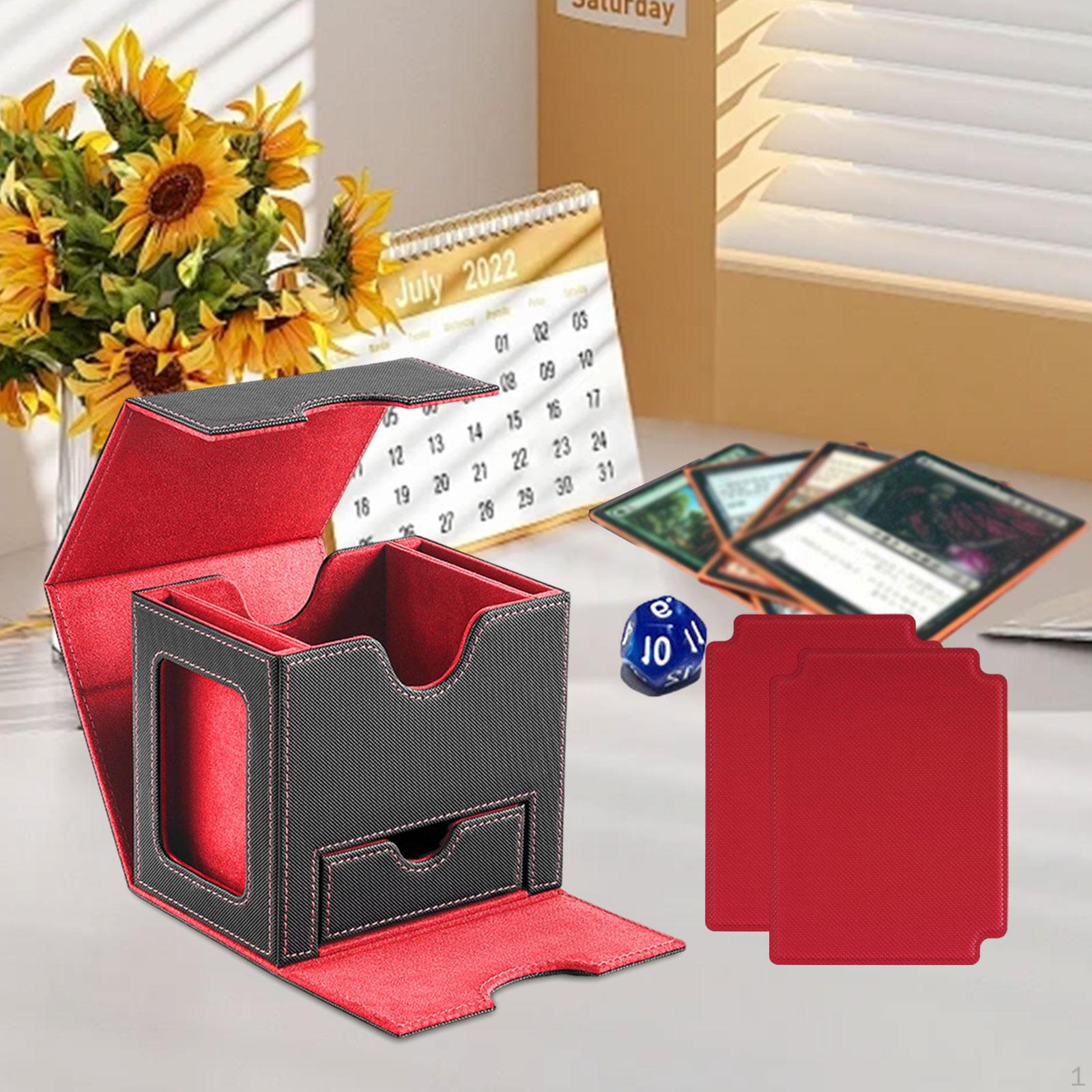 

Держатель для карточек, вмещает более 100 карт, аксессуары, многофункциональный, из искусственной кожи, красный интерьер Red Interior