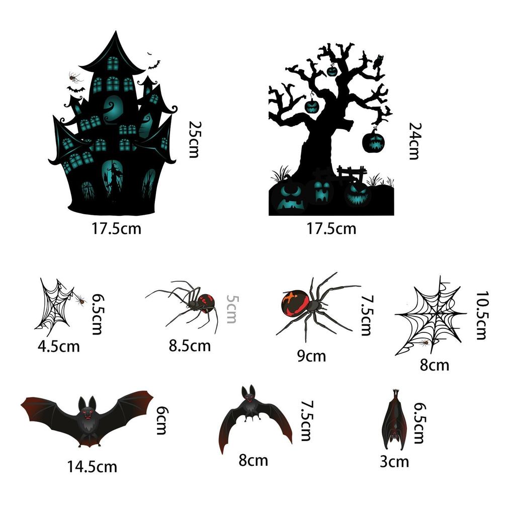 6-Pack Halloween Castle Decoration Wall Sticker Window Sticker Creative Wall Sticker