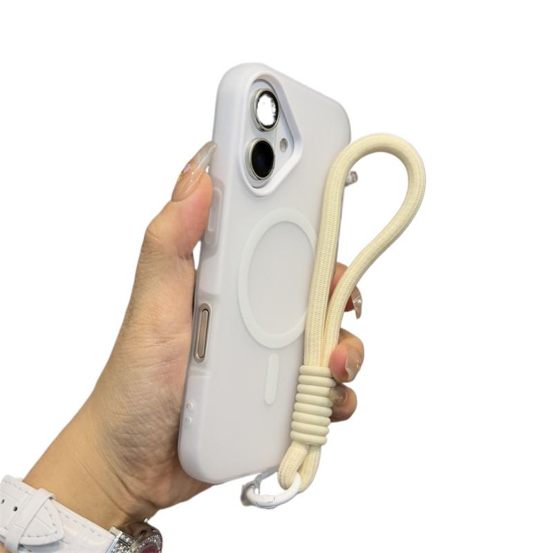 New 3 IN1 With Lanyard For Magsafe Case for iPhone 17 16e 16 15 14 Plus 13 11 12 Pro Max Magnetic Wireless Charge  Matte Cover