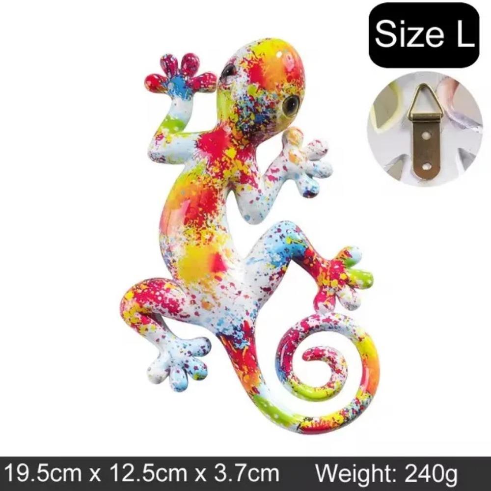 Creative Color House Lizard Statue Figurine Resin Sculpture Cabinet Wall Hang Home Office Bar Store Decoration Ornament Crafts