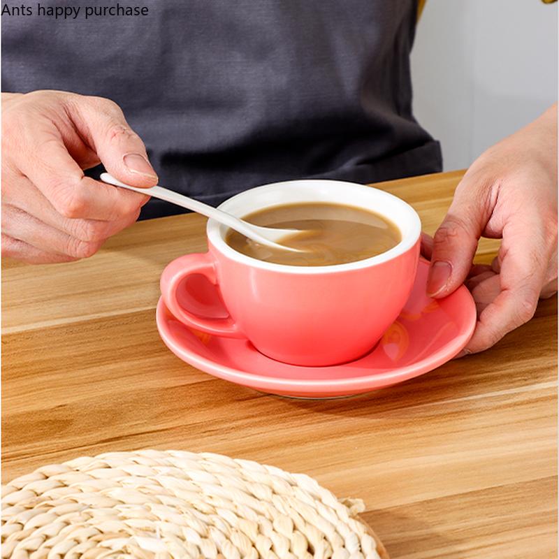 250ml Coffee Cup and Saucer Solid Color Ceramic Mug Milk Tea Cups Afternoon Tea Cup Milk Mugs Water Cups Tea Mug Coffee Mugs
