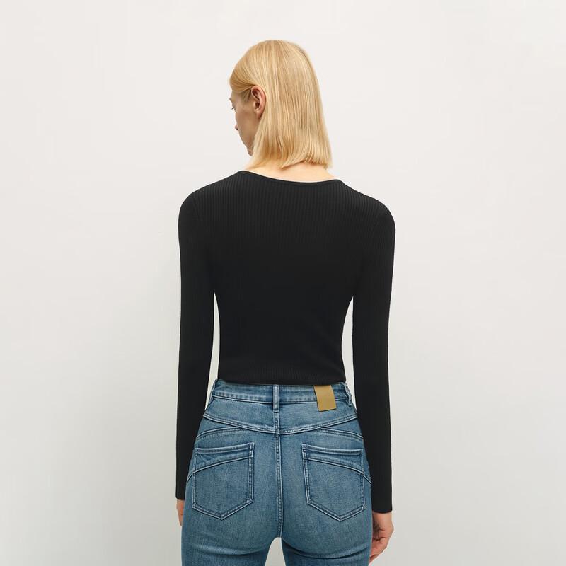 OVV Women's Washable Wool V-Neck Knit Sweater
