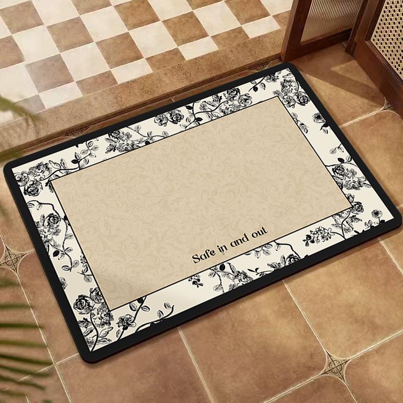 American Retro Non-Slip Diatomaceous Earth Floor Mat - Wear-Resistant Entrance and Bathroom Mat