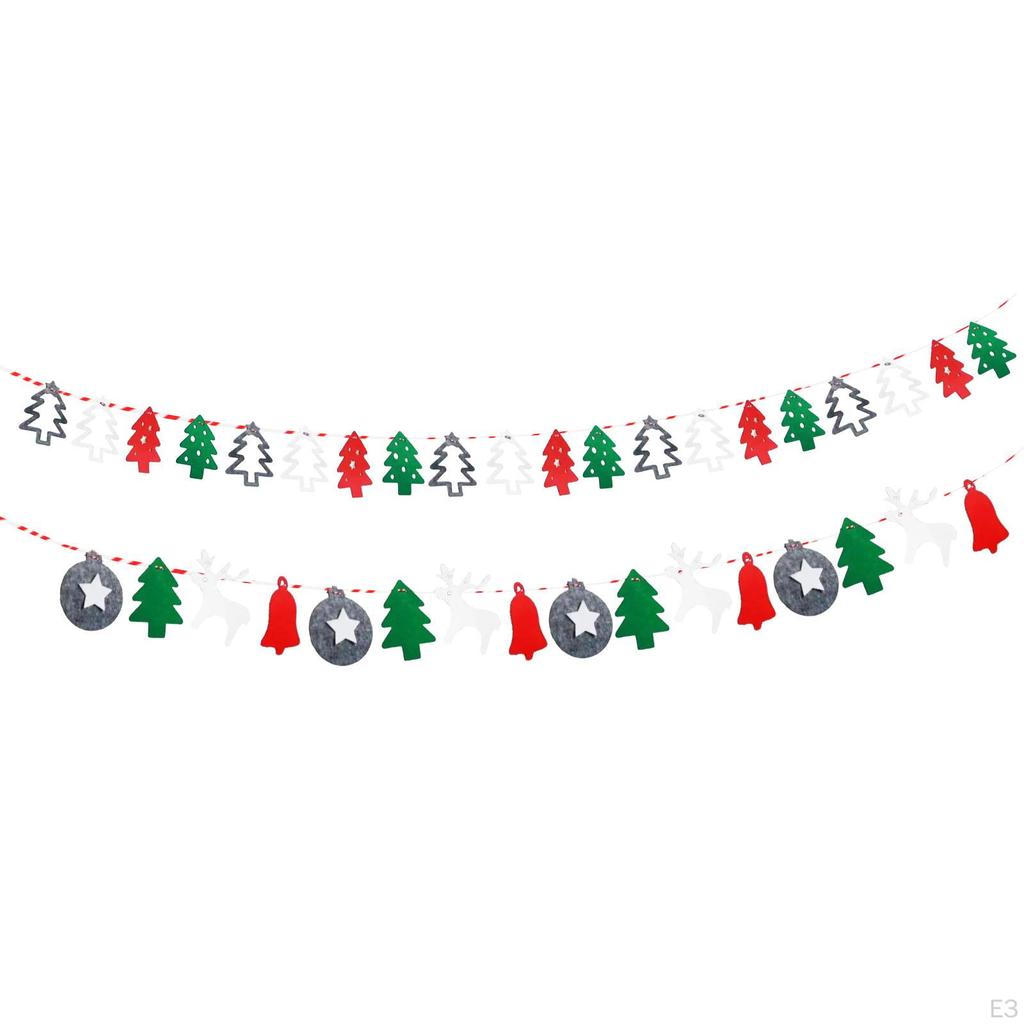 Christmas Banner, Hanging Flags, DIY, 300cm Long Curtain Decoration Garland, Pull Flag on Door Wall