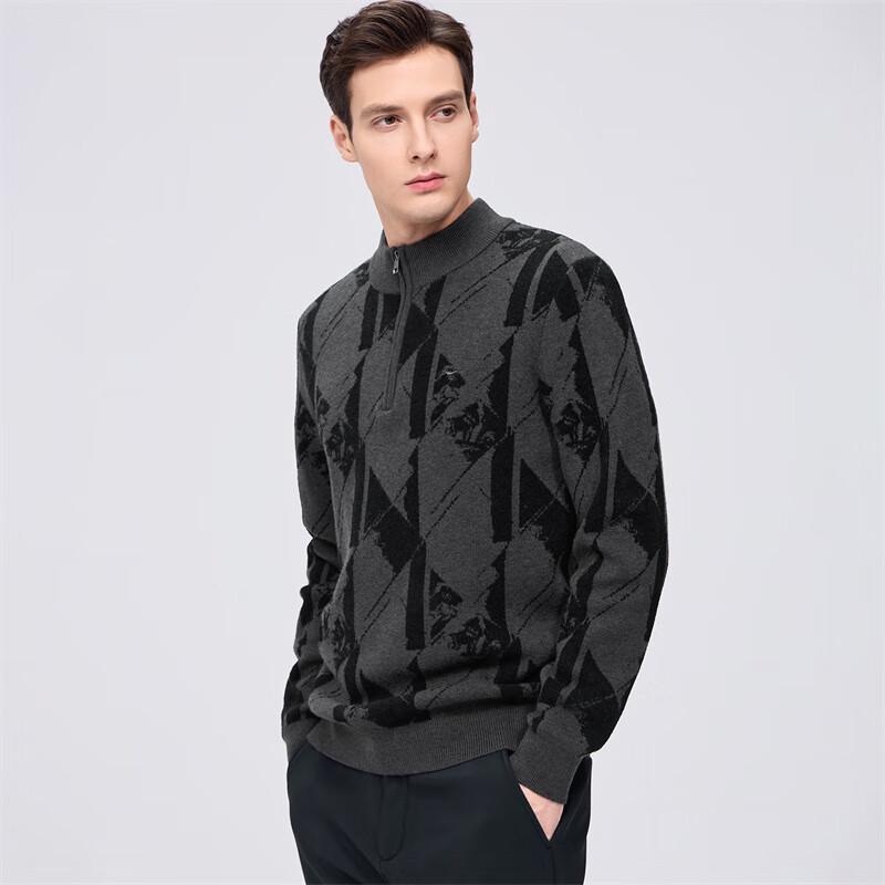 SEPTWOLVES Men's 100% Wool Thick Knit Sweater