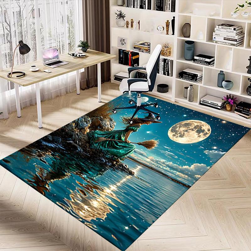 1PC Witchcraft Moonlight Extra Large Non Slip Floor carpet, Office, family, bedroom Large Area Rug Indoor Rugs, Vibrant Colors