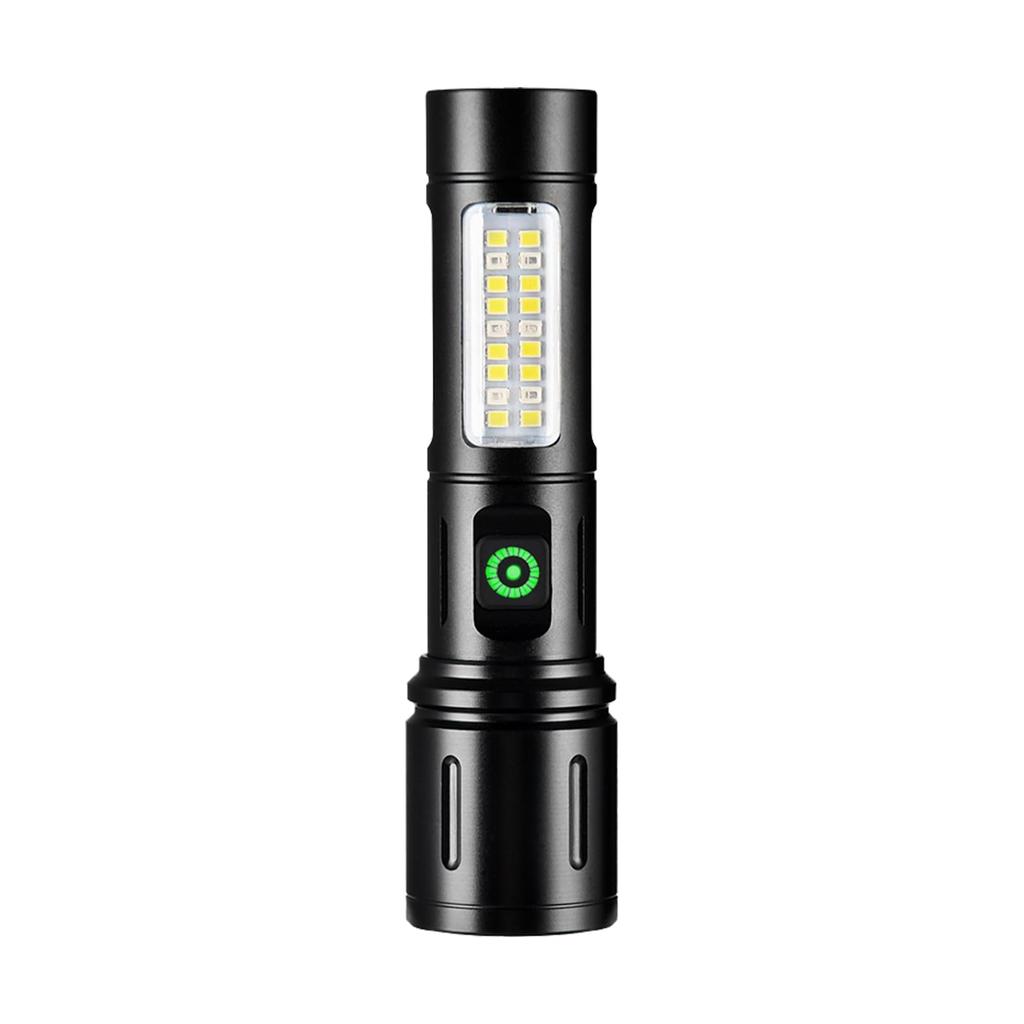 JEKYDOSD Powerful Handheld Rechargeable LED Flashlight with White Red COB Work IPX6 High 6 Dimmable Aluminum Compact Portable Flashlight for Emergency