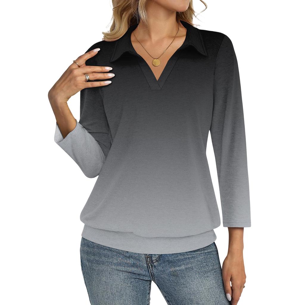 Women's Fashionable Casual Gradient Printed Top