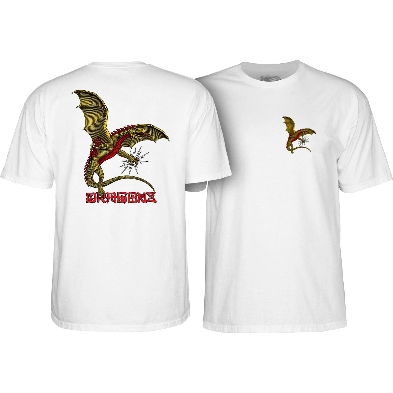 Powell Peralta Skateboard Shirt Dragons Logo White L