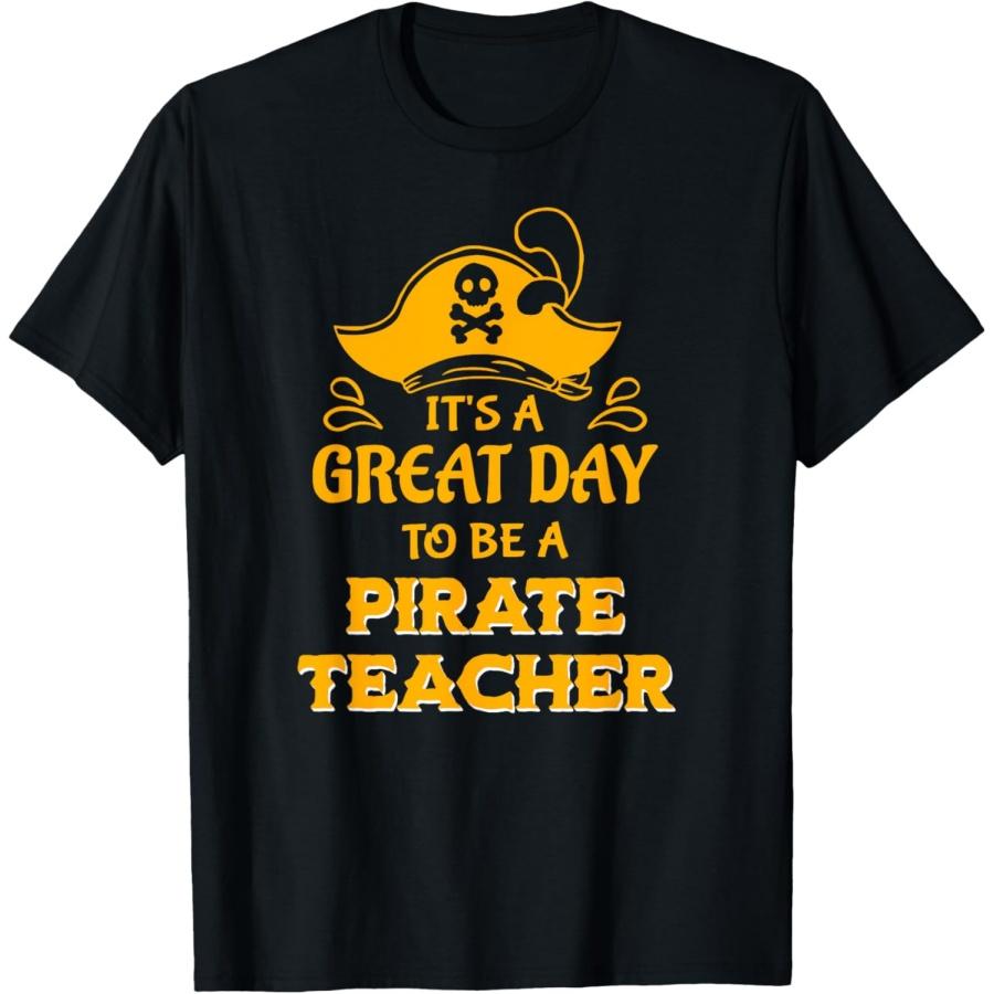 

Pirate Teacher Theme for School Staff Showing Mascot Spirit T-Shirt XXXXXL чёрный